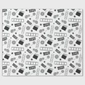 白黒映画の夜パーティー ラッピングペーパー (フラット)