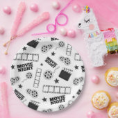 白黒映画の夜間パーティー ペーパープレート (パーティー)