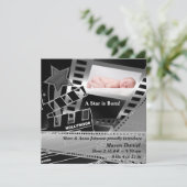 白黒映画スター生まれが誕生発表 案内状 (スタンド正面)