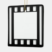 白黒映画フ空白のレームテンプレート セラミックオーナメント (左)