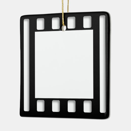 白黒映画フ空白のレームテンプレート セラミックオーナメント (左)