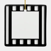 白黒映画フ空白のレームテンプレート セラミックオーナメント (裏面)