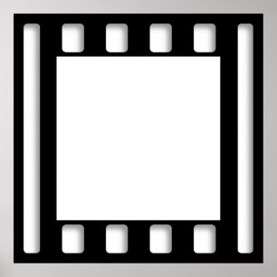 白黒映画フ空白のレームテンプレート ポスター