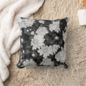 白黒春の花装飾用クッション クッション (ブランケット)