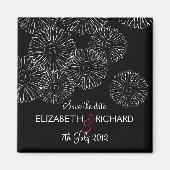 白黒春の花「日付の保存」 マグネット (正面)