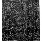 白黒曲線のシャワーカーテン シャワーカーテン (正面)