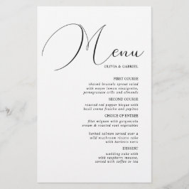 白黒書ミニマル結婚リストのメニュー