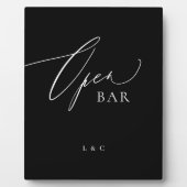 白黒書結婚のオープンバー標識 フォトプラーク (正面)