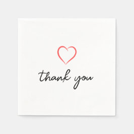 白黒書道サンキューナプキンズ スタンダードカクテルナプキン