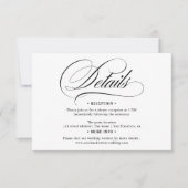 白黒書道シック詳細結婚ズ 招待状 (正面)