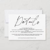 白黒書道スクリプト詳細結婚の 招待状 (正面)