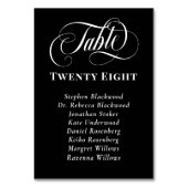 白黒書道テーブル番号ゲスト名 テーブルナンバー (裏面)