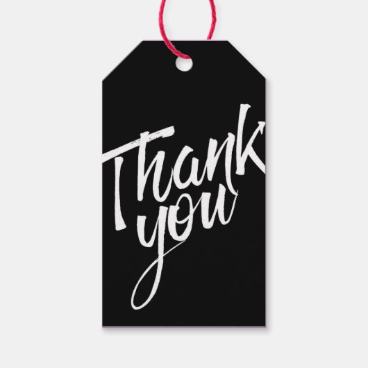 白黒書道フォントサンキューギフトラベル ギフトタグ (正面)