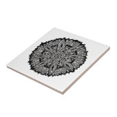 白黒曼荼羅のセラミックタイル タイル (側面)