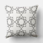 白黒曼荼羅模様ピロー絵を描生地 クッション (裏面)
