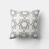 白黒曼荼羅模様ピロー絵を描生地 クッション (裏面)