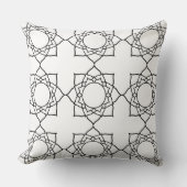 白黒曼荼羅模様ピロー絵を描生地 クッション (正面)