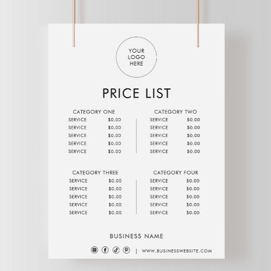 白黒最小フォーマル価格表