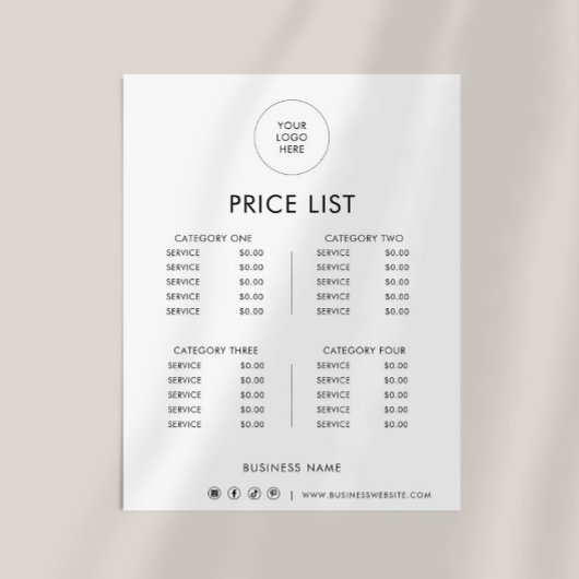 白黒最小フォーマル価格表