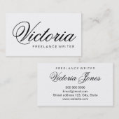 白黒最小主義のエレガントな名刺 名刺 (正面/裏面)