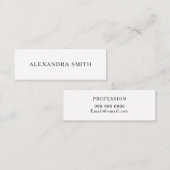 白黒最小主義のモダンな名刺 スキニー名刺 (正面/裏面)