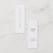 白黒最小主義のモダンな名刺 スキニー名刺 (正面/裏面)