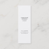 白黒最小主義のモダンな名刺 スキニー名刺 (裏面)