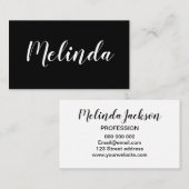 白黒最小主義のモダンな名刺 名刺 (正面/裏面)