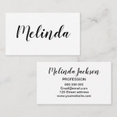 白黒最小主義のモダンな名刺 名刺 (正面/裏面)