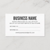 白黒最小主義の紹介の名刺 名刺 (裏面)