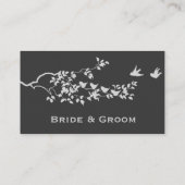 白黒最小主義の鳥の座席表 プレイスカード (裏面)