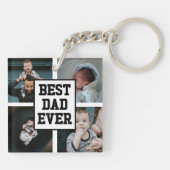 白黒最高のパパエバカスタム写真 キーホルダー (裏面)