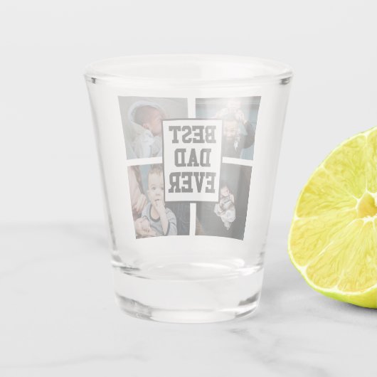 白黒最高のパパエバカスタム写真 ショットグラス (裏面)