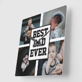 白黒最高のパパエバカスタム写真 スクエア壁時計 (傾斜)