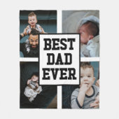 白黒最高のパパエバカスタム写真 フリースブランケット (正面)