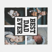 白黒最高のパパエバカスタム写真 フリースブランケット (正面(横))