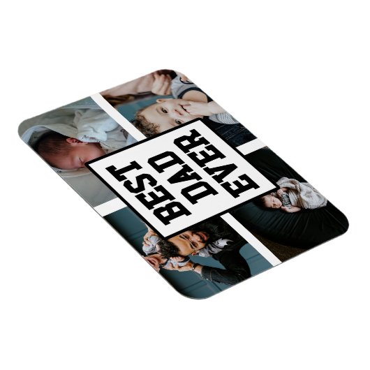 白黒最高のパパエバカスタム写真 マグネット (右側)