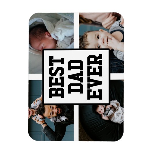 白黒最高のパパエバカスタム写真 マグネット (縦)