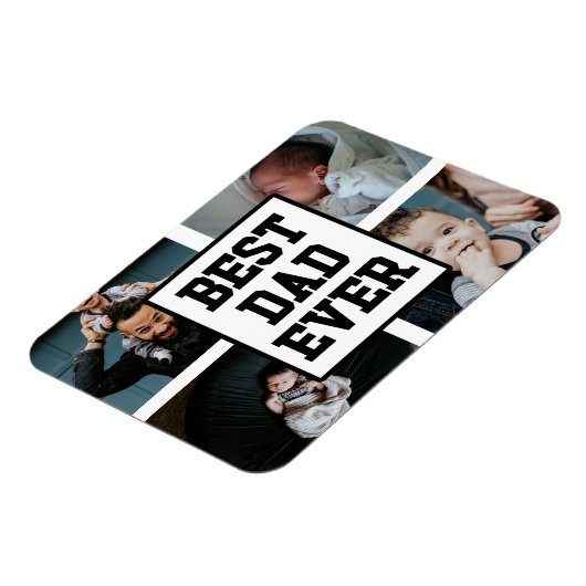 白黒最高のパパエバカスタム写真 マグネット (左側)