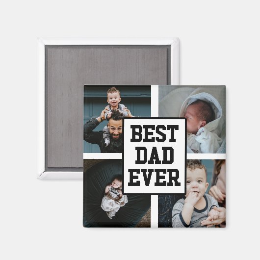 白黒最高のパパエバカスタム写真 マグネット (正面/裏面)