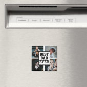 白黒最高のパパエバカスタム写真 マグネット (インサイチュ (食洗機))