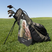 白黒最高のパパ（写真名） ゴルフタオル (グリーン)