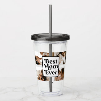 白黒最高のママエバカスタム写真 アクリルタンブラー