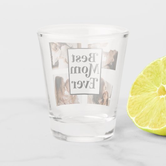 白黒最高のママエバカスタム写真 ショットグラス (裏面)