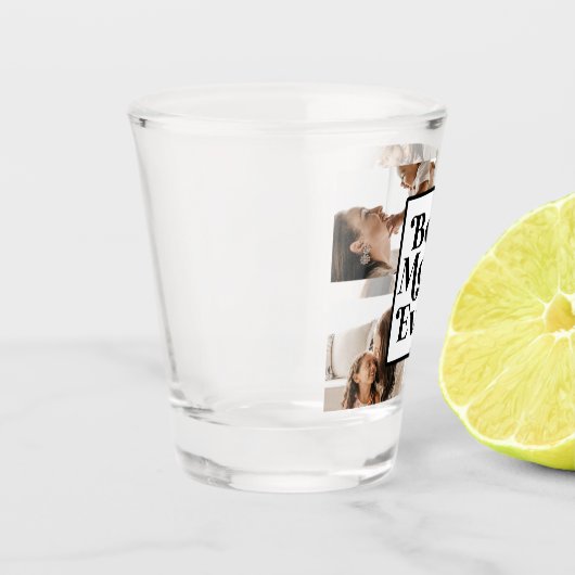 白黒最高のママエバカスタム写真 ショットグラス (左)