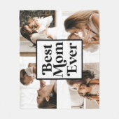 白黒最高のママエバカスタム写真 フリースブランケット (正面)