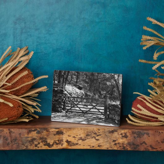 白黒木と門 フォトプラーク (側面)