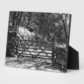 白黒木と門 フォトプラーク (側面)