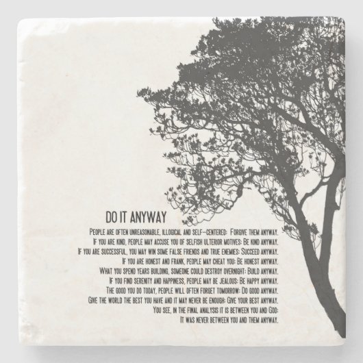 白黒木はそれをとにかくします ストーンコースター (正面)