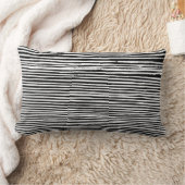 白黒木ストライプの質パターン枕 ランバークッション (ブランケット)